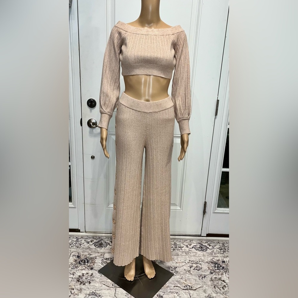 Revolve Michael Costello Wide Leg Crop Top 2 piece Outfit